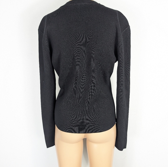 Cache silk blend cut out long sleeves knit top size L - Picture 5 of 9
